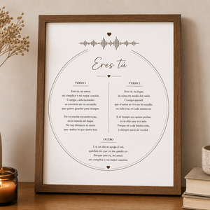 Cuadro decorativo con letra de canción